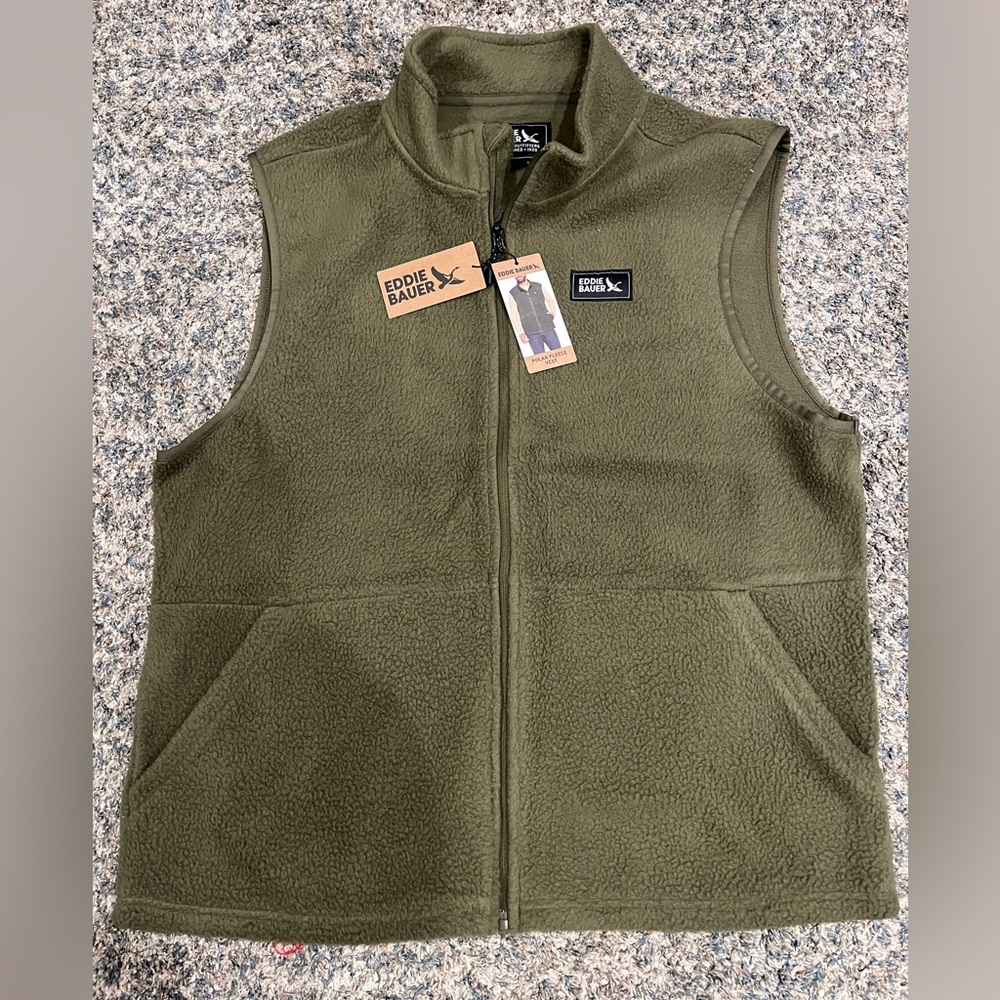NWT Eddie Bauer Polar Fleece Vest in Spruce Green